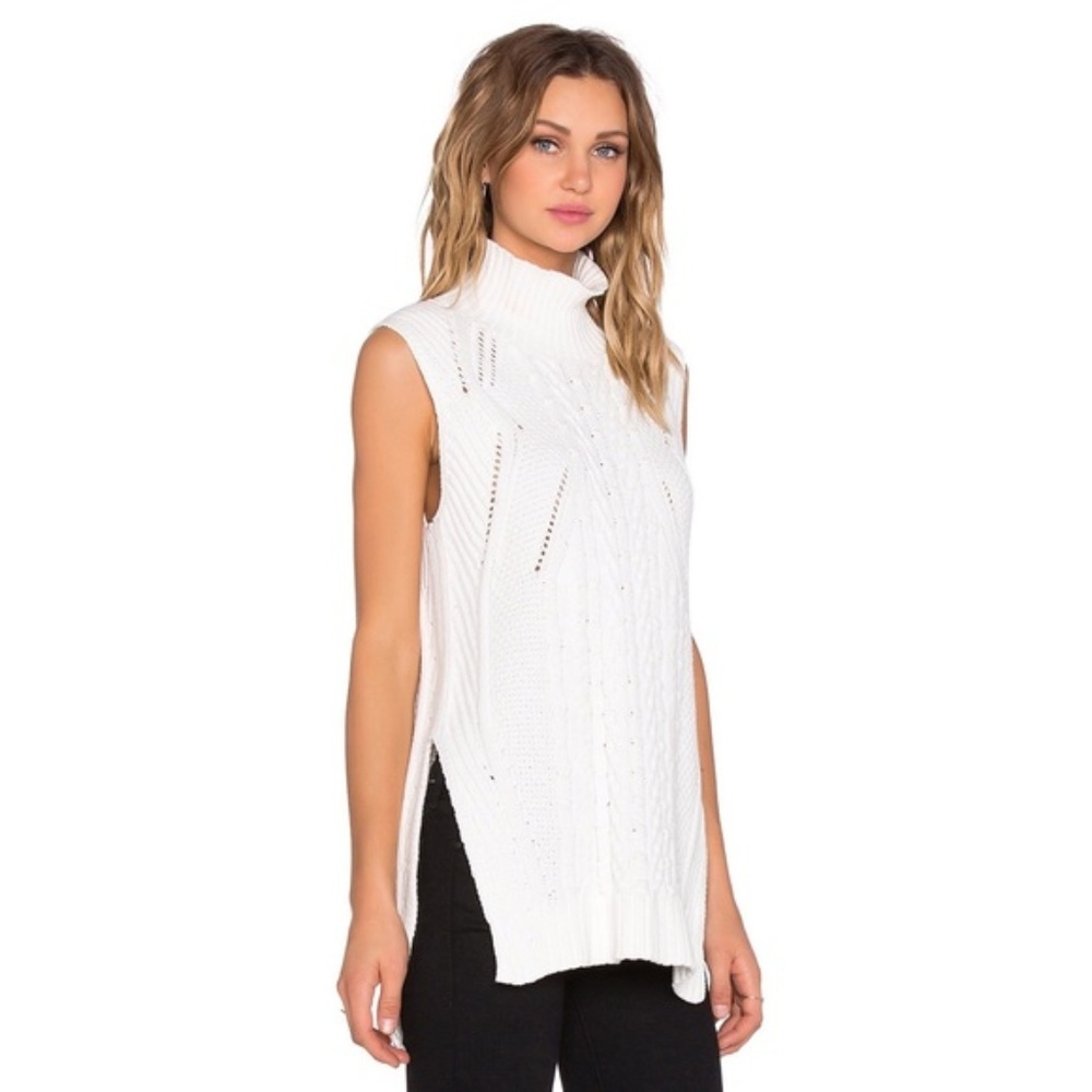 NWOT 1. State Sleeveless Cable Sweater